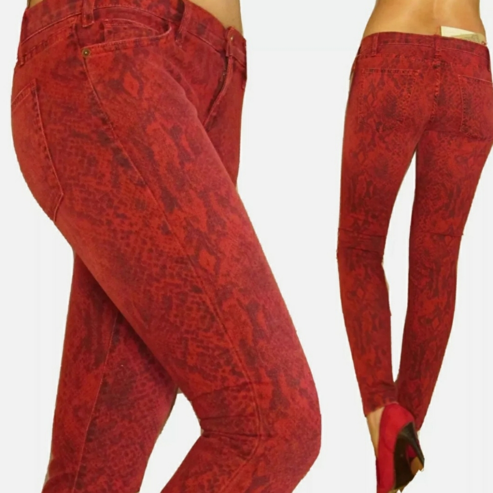 Current Elliott Vintage Python Print Jeans - image 1